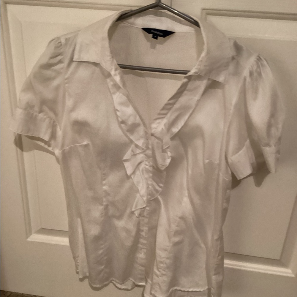 Reitmans size 9 white button down blouse.